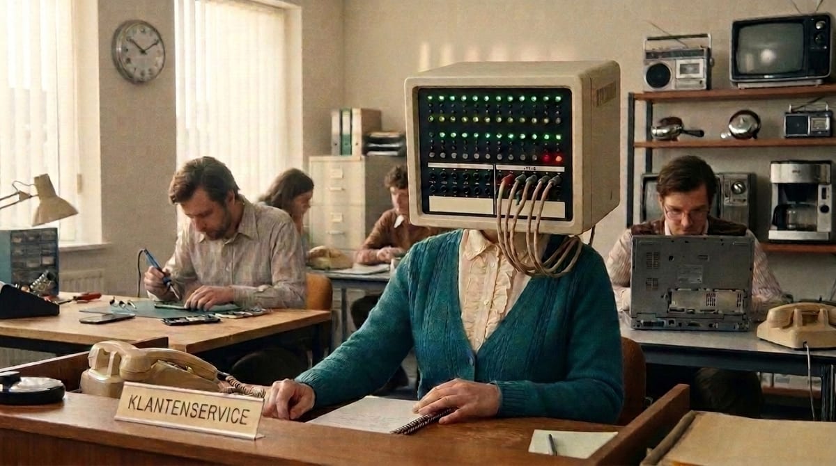 Julia aan de schakeltafel. Het serviceteam heeft tijd voor de gesprekken die ertoe doen.